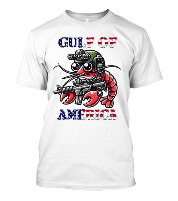 Gulf Of America Tactical Shrimp Patriotic Military Camouflage T-Shirt