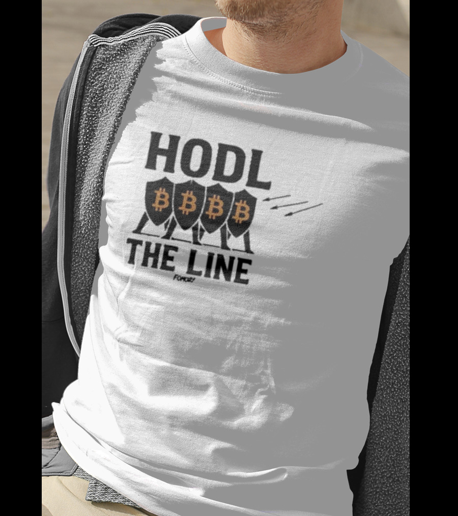 Hodl The Line Bitcoin Warrior Cryptocurrency Enthusiast BBB Pattern T-Shirt