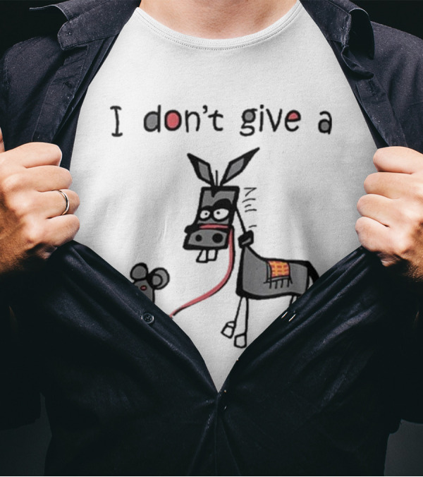 I Don’t Give A Rat Ass Mouse Donkey Iconic Whimsical Humor T-Shirt