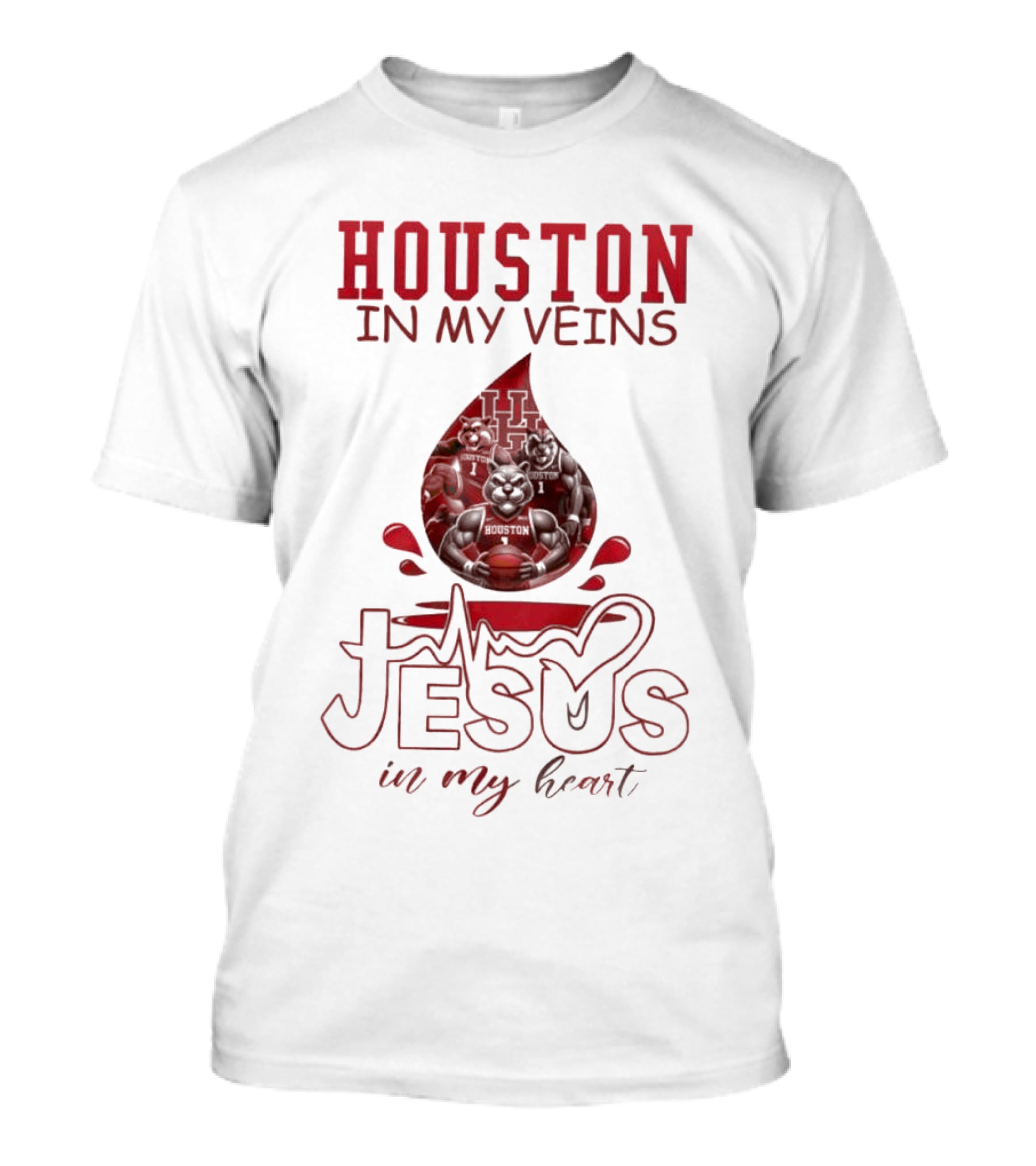 Houston In My Veins Jesus In My Heart 2025 T-Shirt