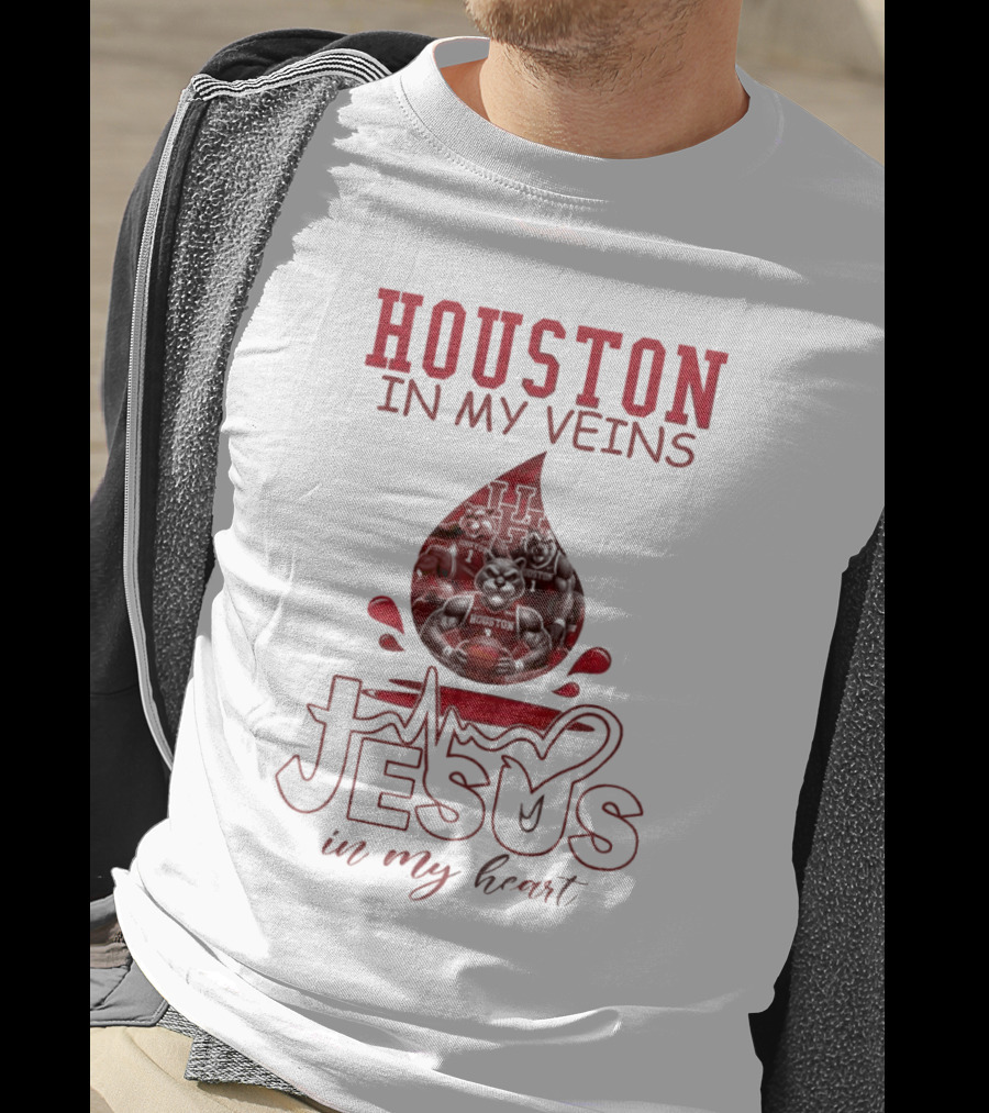 Houston In My Veins Jesus In My Heart 2025 T-Shirt