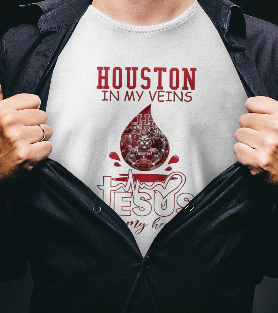 Houston In My Veins Jesus In My Heart 2025 T-Shirt