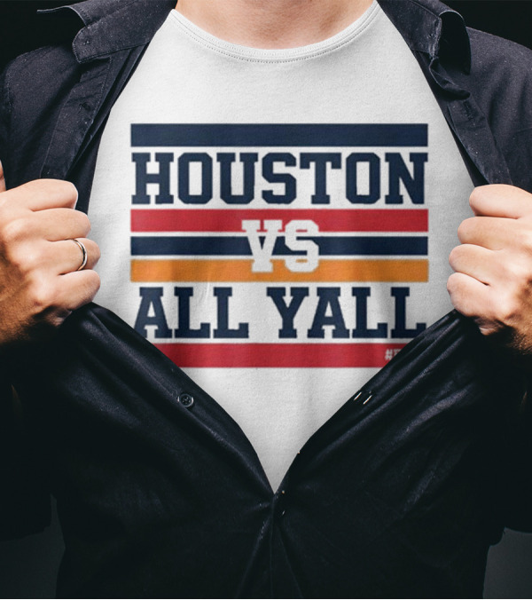 Houston Vs All Y’all Retro Stripes Bold Statement T-Shirt
