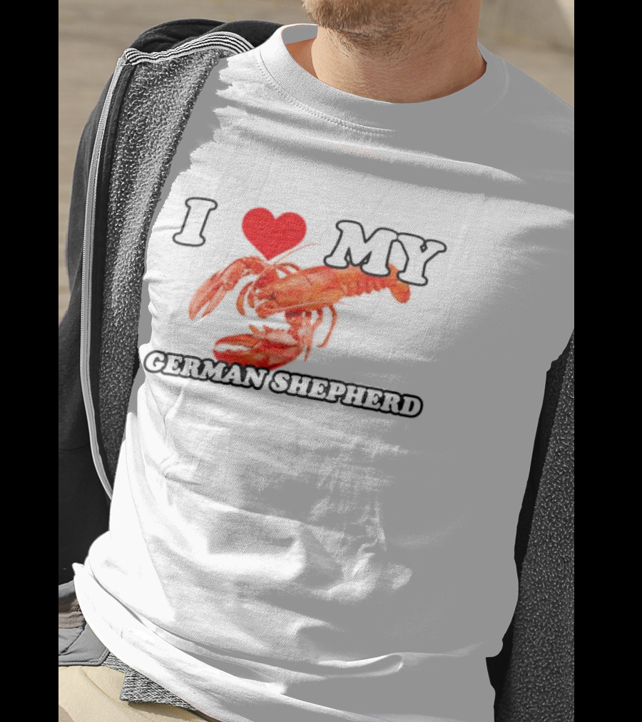 I Love My German Shepherd Lobster Heart T-Shirt