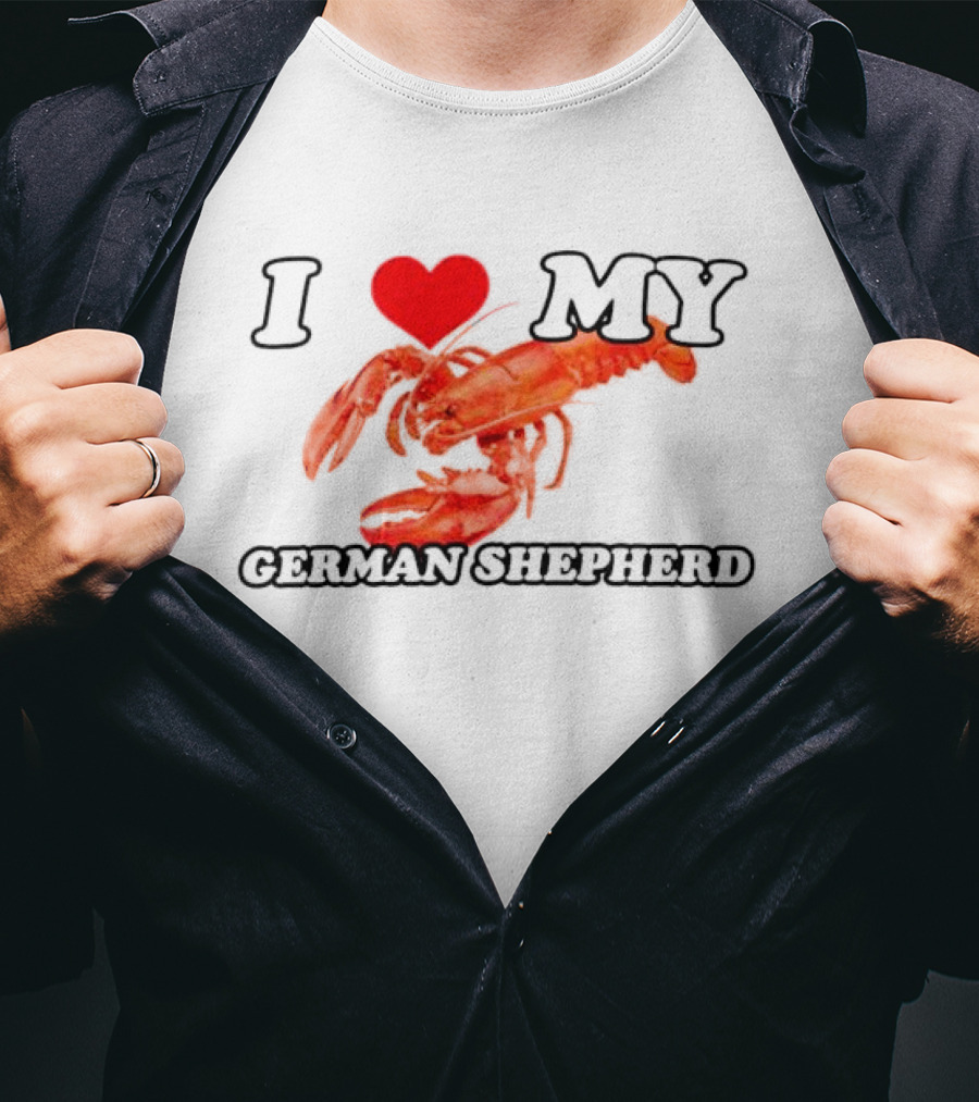I Love My German Shepherd Lobster Heart T-Shirt