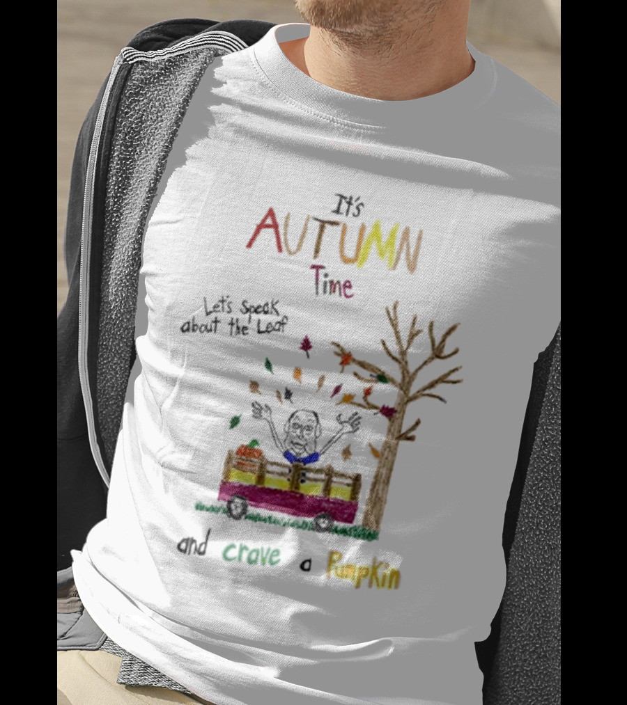 Autumn Time Leaves Falling Tree Carve Pumpkin Truck T-Shirt