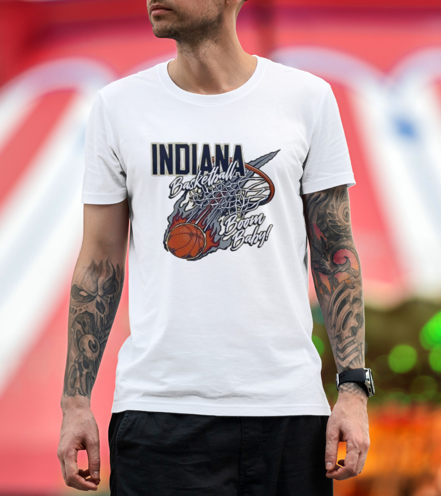 Indiana Pacers Basketball Boom Baby Fireball Slam Dunk T-Shirt