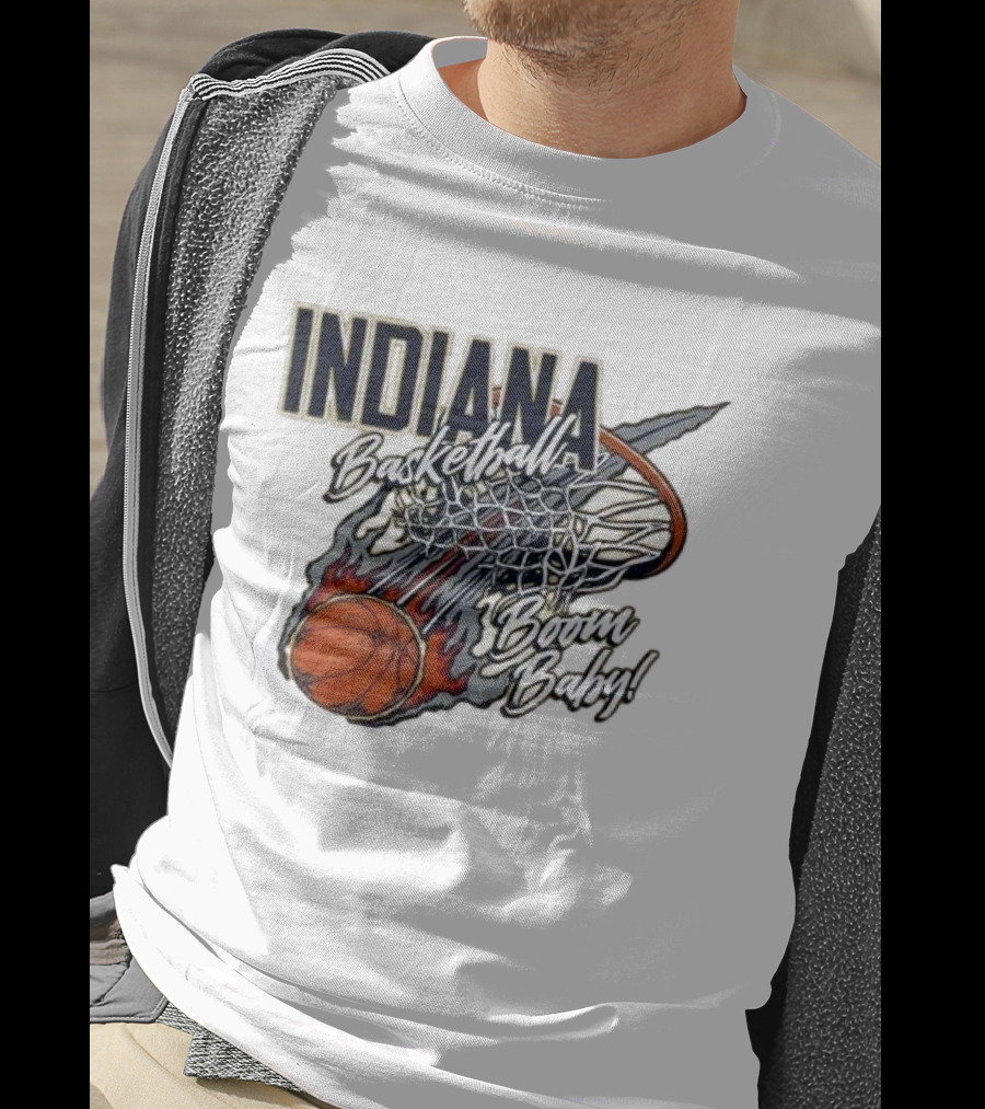 Indiana Pacers Basketball Boom Baby Fireball Slam Dunk T-Shirt