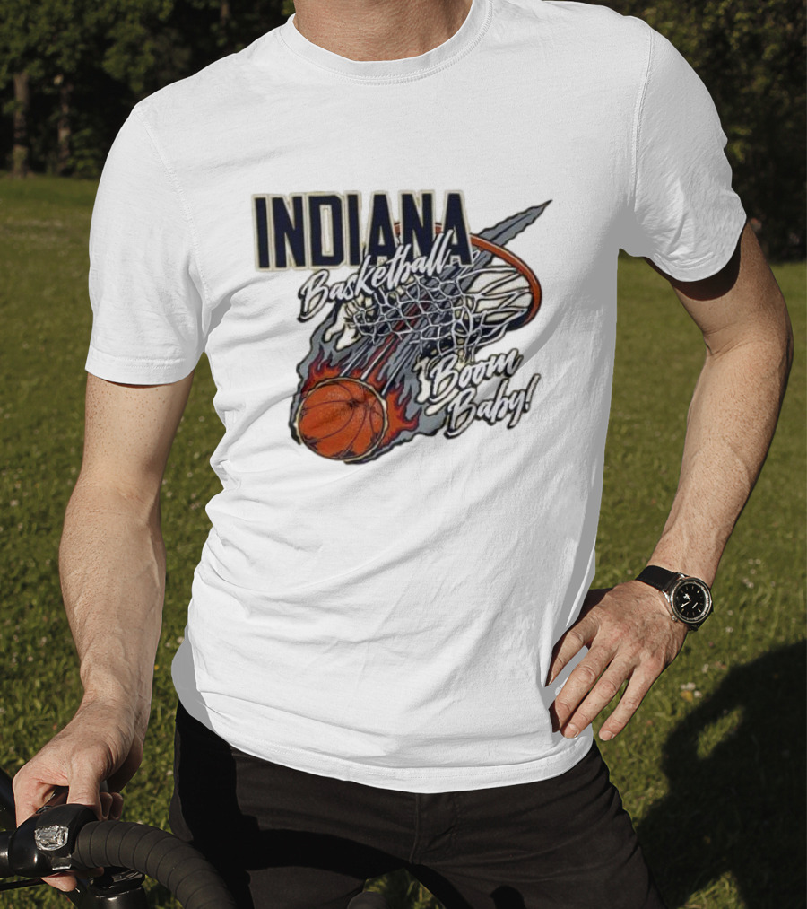 Indiana Pacers Basketball Boom Baby Fireball Slam Dunk T-Shirt