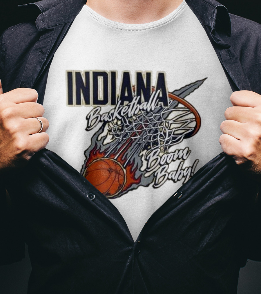Indiana Pacers Basketball Boom Baby Fireball Slam Dunk T-Shirt