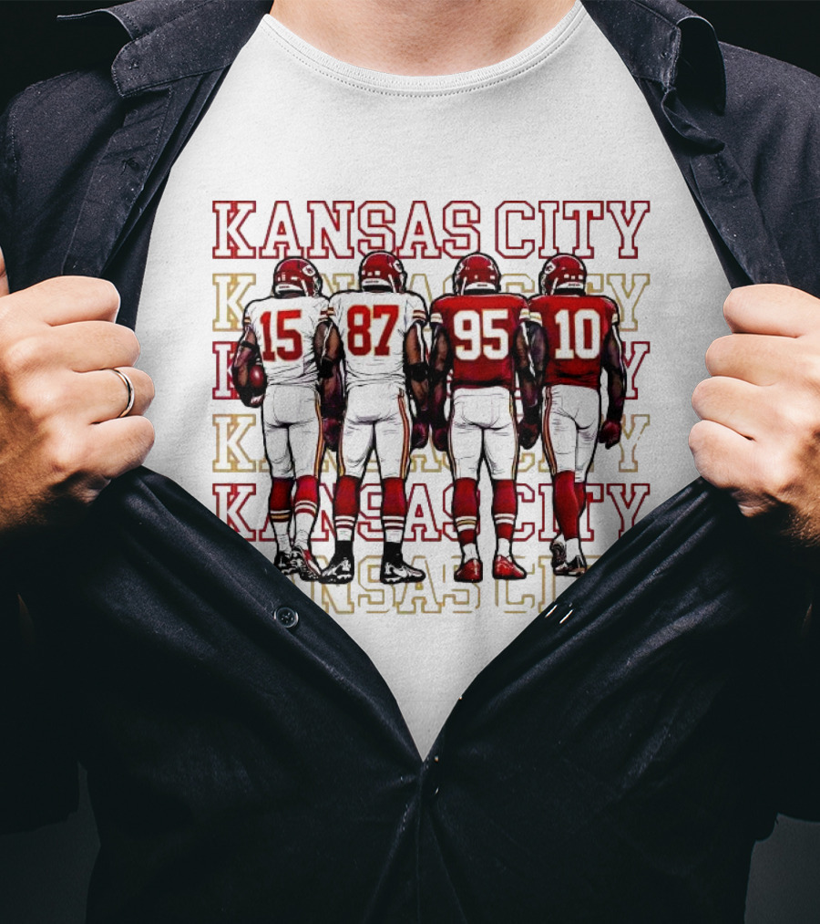 Kansas City Mahomes Kelce Chris Jones Isiah Pacheco 15 87 95 10 T-Shirt