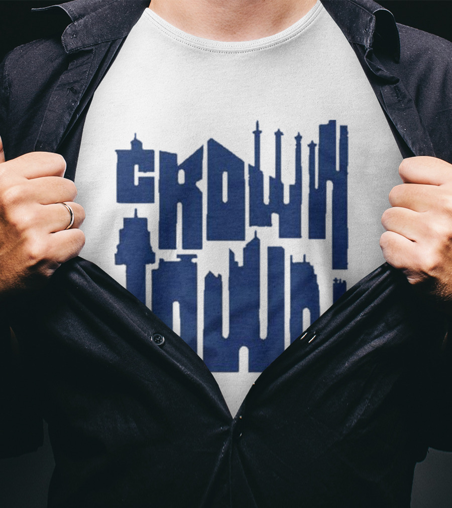 Kansas City Royals Crown Town Skyline Text Art T-Shirt