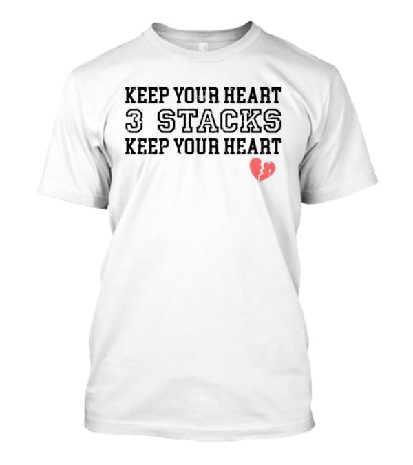 Keep Your Heart 3 Stacks Red Heart Illustration T-Shirt