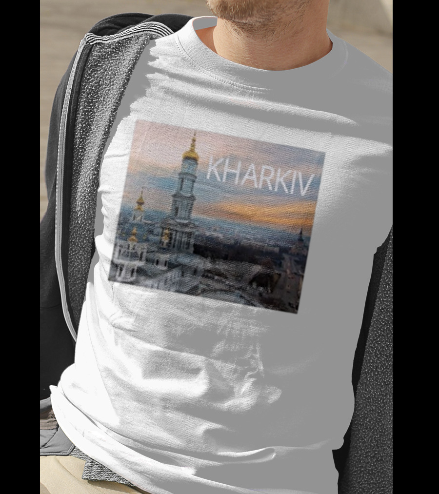 Kharkiv City Skyline With Famous Cathedral Sunset View T-Shirt