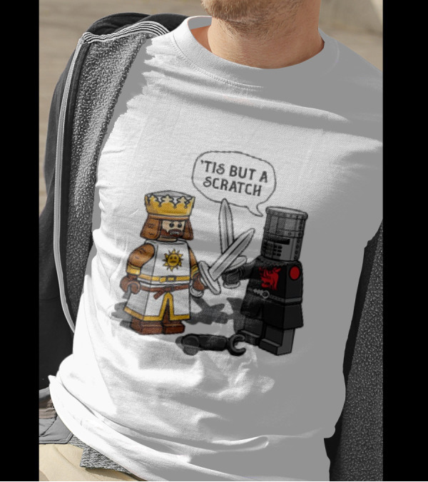 King Arthur And The Black Knight Monty Python And The Holy Grail X LEGO Minifigs King Vs Knight T-Shirt