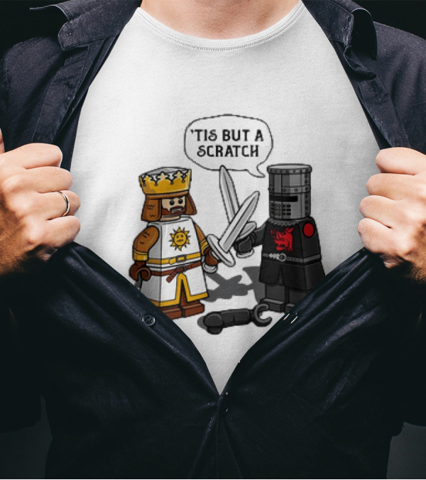 King Arthur And The Black Knight Monty Python And The Holy Grail X LEGO Minifigs King Vs Knight T-Shirt