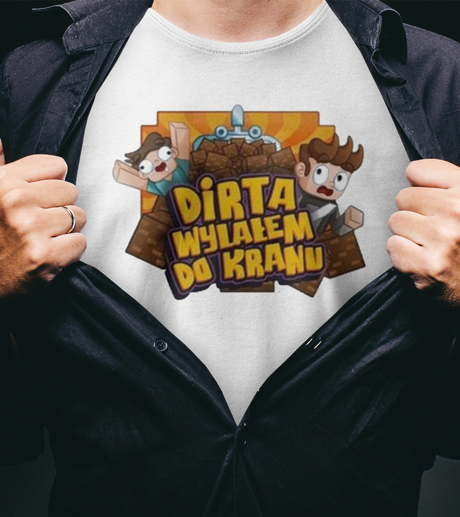 Koszulka Dirta Wylalem Do Kranu Zabawny Motyw Bloki Kreskówkowe T-Shirt