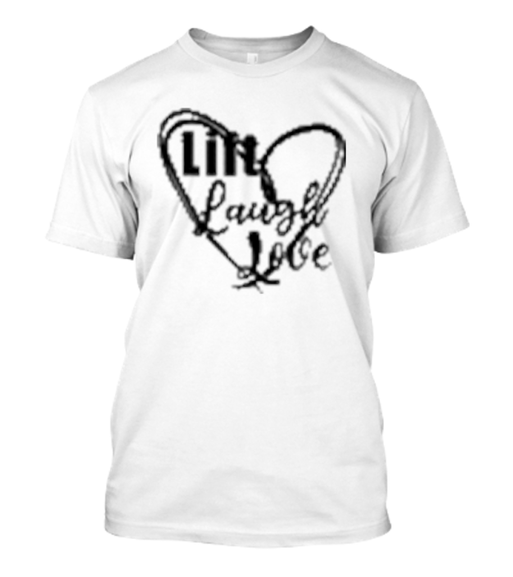 Lift Laugh Love Scribbled Heart Dark Mode T-Shirt