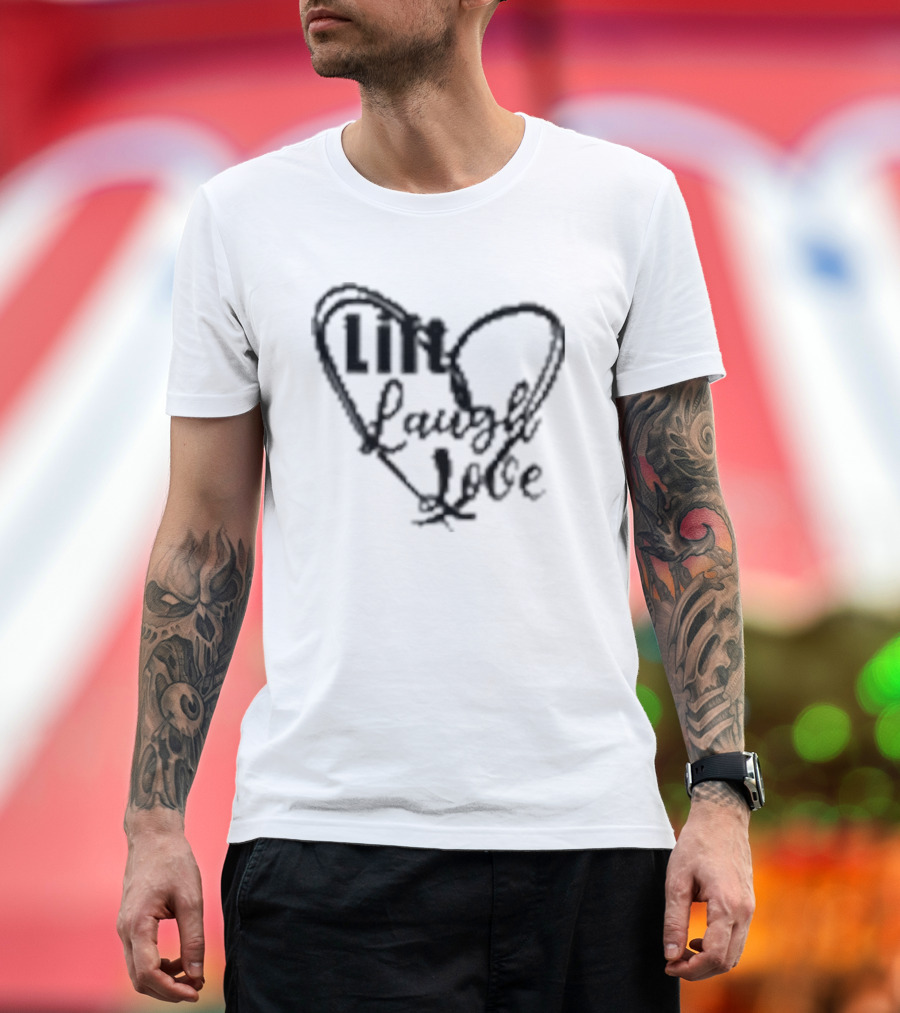 Lift Laugh Love Scribbled Heart Dark Mode T-Shirt