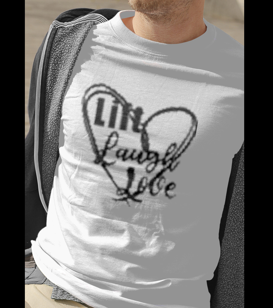 Lift Laugh Love Scribbled Heart Dark Mode T-Shirt