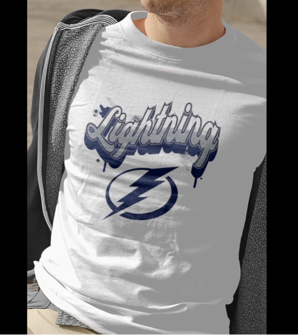 Lightning Script Blue Bolt Bubbly Tampa Bay T-Shirt