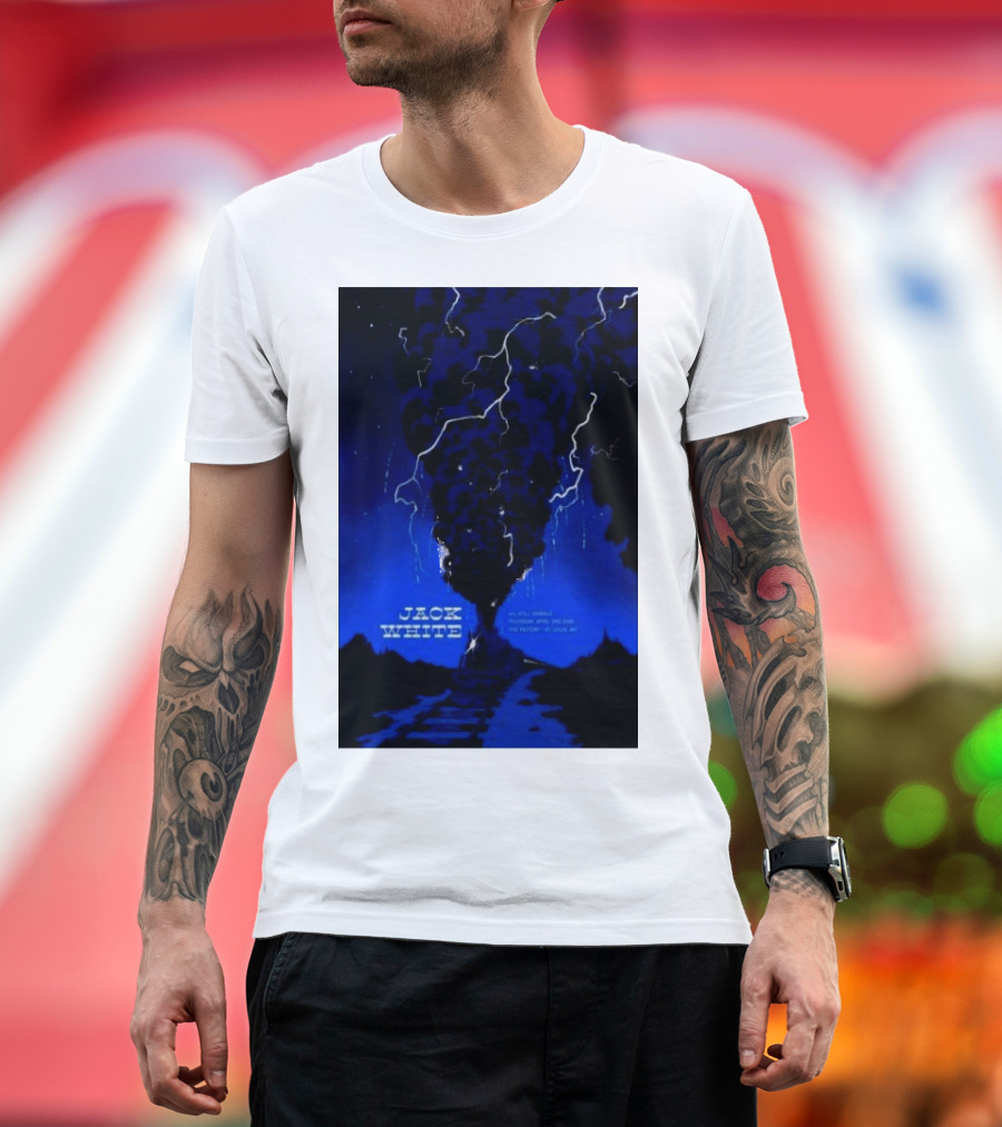 Jack White Lightning Storm April 3 2025 The Factory Chesterfield MO Tour T-Shirt