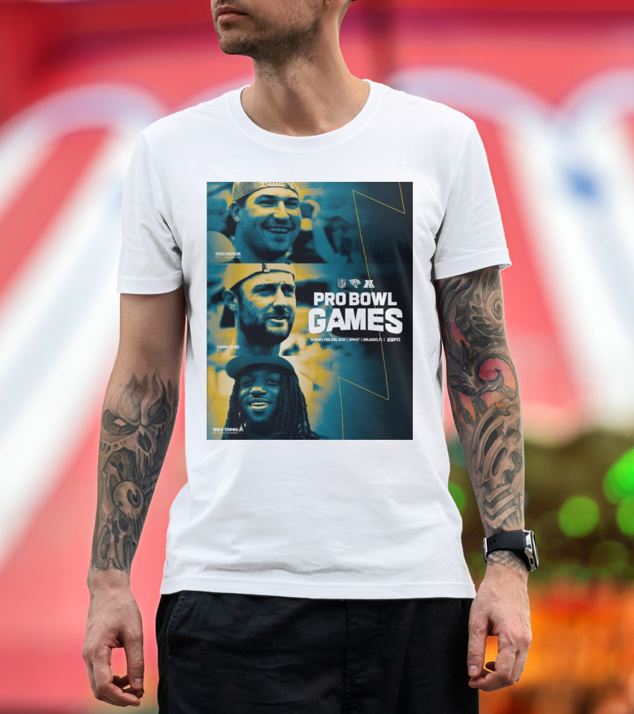 Jacksonville Jaguars Pro Bowl Games Ross Matiscik Logan Cooke Brian Thomas Jr. NFL Sunday Feb 2 2025 Orlando T-Shirt