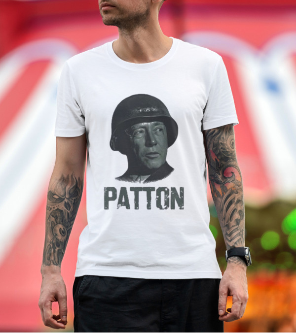 Premium T-Shirt: Jake Shields General Patton Helmet Portrait T-Shirt Jake Shields General Patton Helmet Portrait T-Shirt