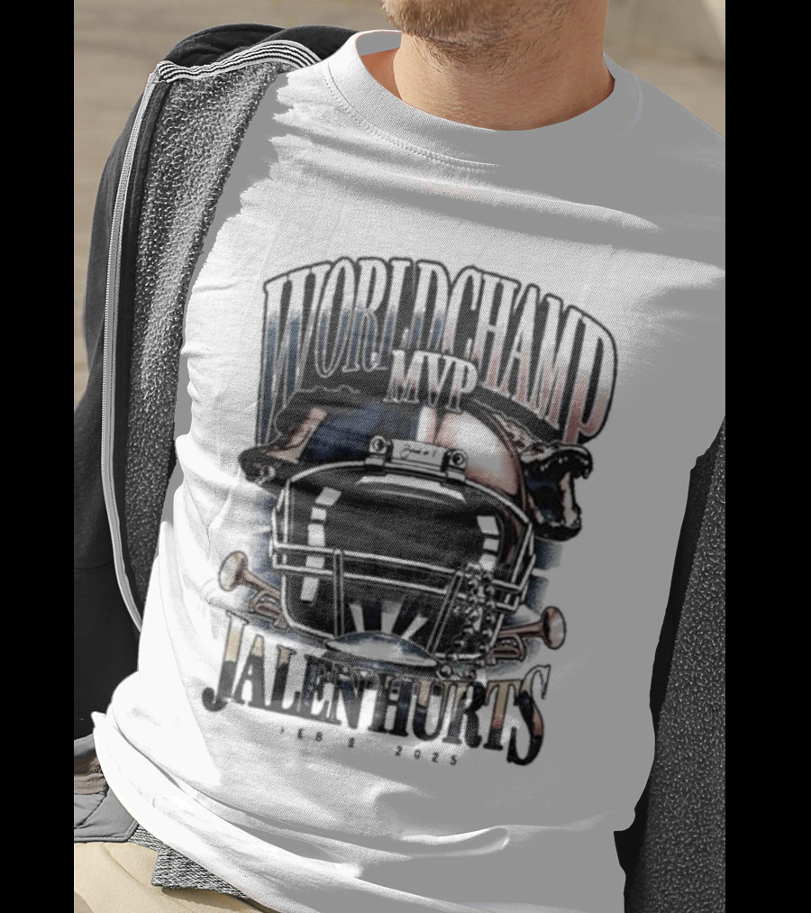 World Champ MVP Helmet Jalen Hurts Feb 9 2025 T-Shirt