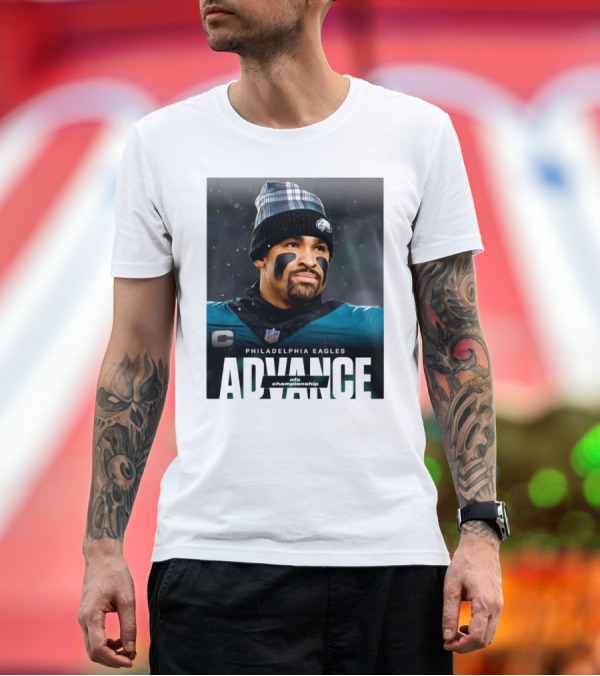 Premium T-Shirt: Philadelphia Eagles Advance to NFC Championship Jalen Hurts T-Shirt Philadelphia Eagles Advance to NFC Championship Jalen Hurts T-Shirt