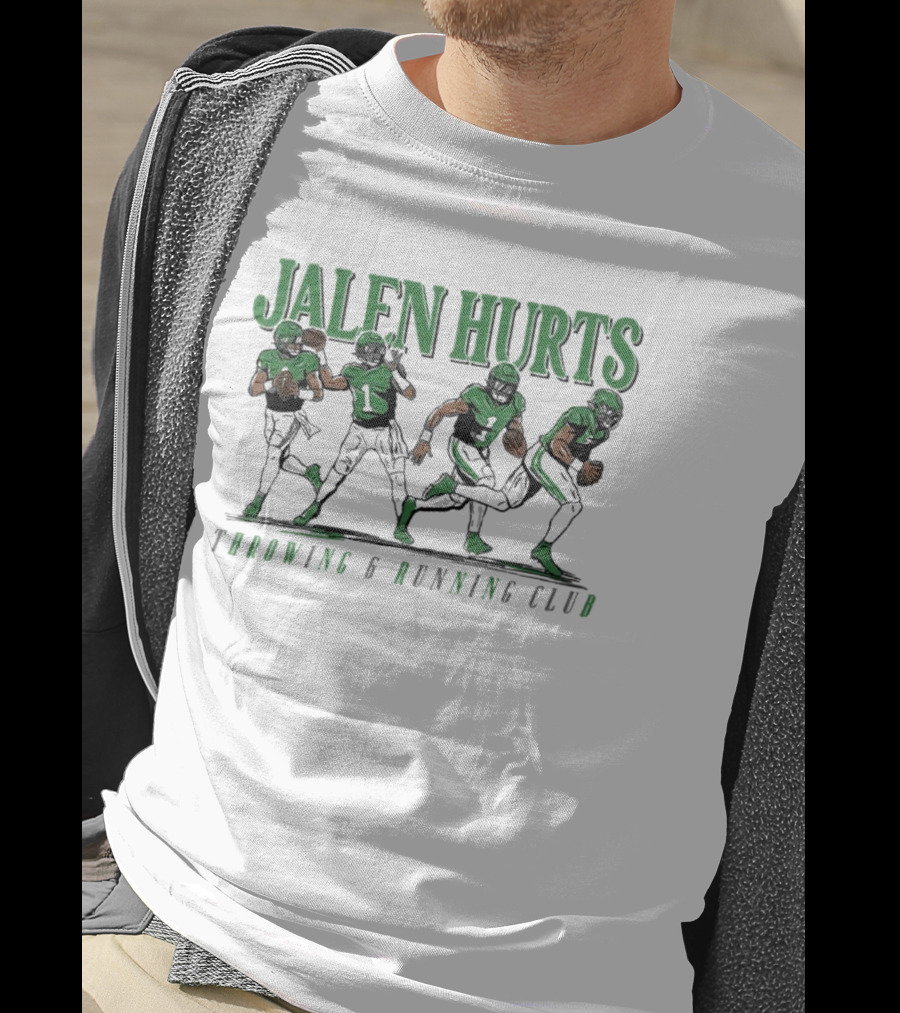 Jalen Hurts Dual Threat Throwing Running Action Figures Sports Apparel T-Shirt