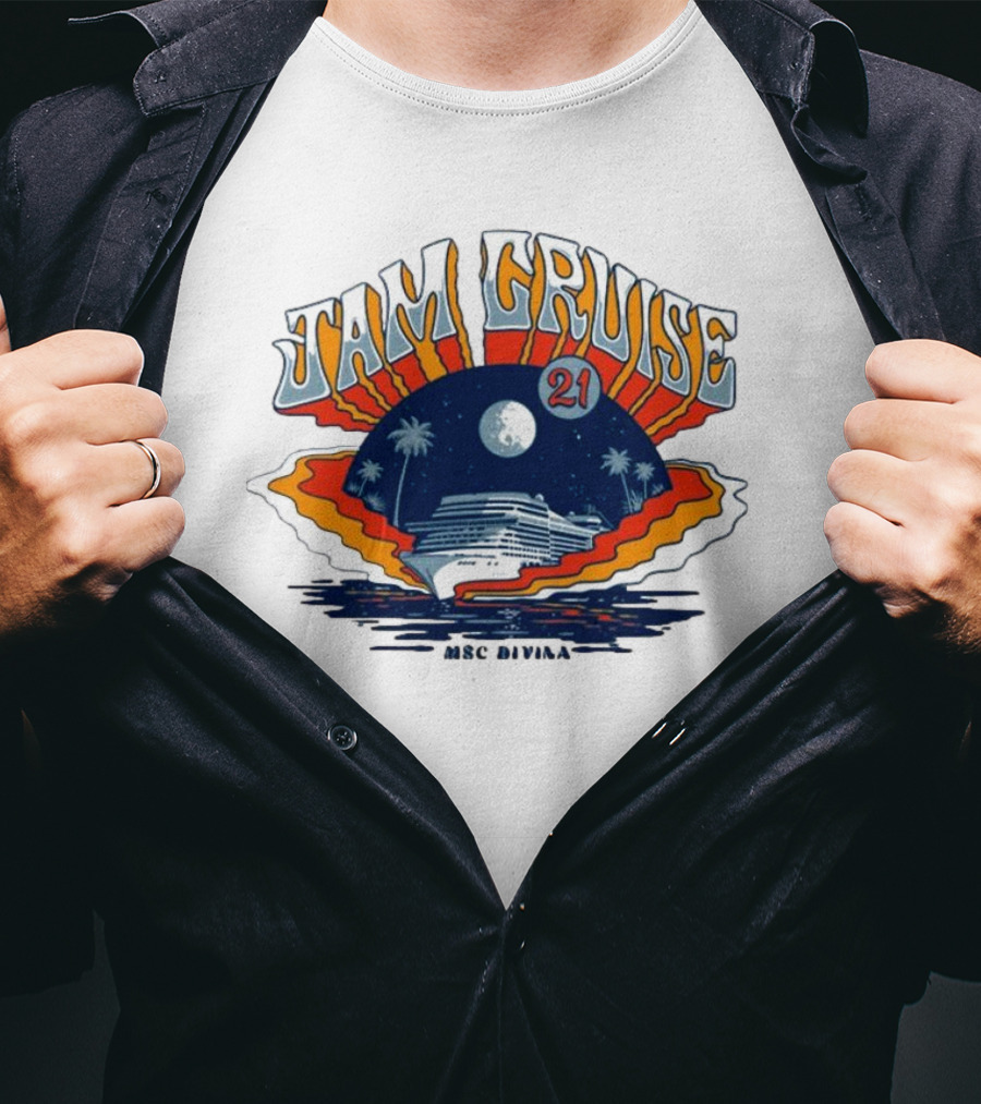Jam Cruise 21 Tropical Moonlit Ocean Adventure 2025 T-Shirt