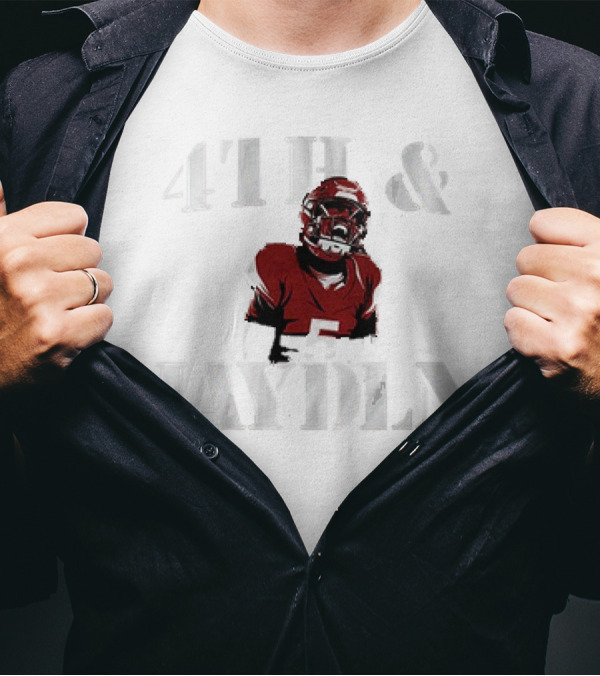 4th And Jayden Football Player Number 5 T-Shirt