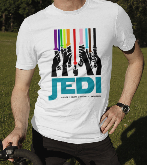 Jedi Justice Equity Diversity Inclusion Lightsaber Colors T-Shirt