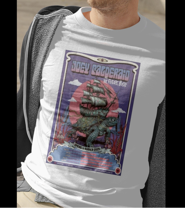 Joey Calderaio And The Future Buds Spring & Summer 2025 Tour Turtle Ship Fantasy Artwork T-Shirt