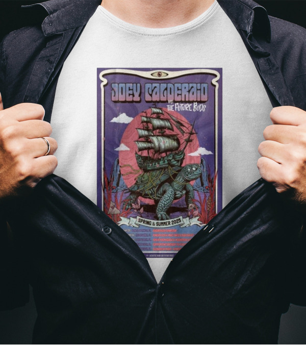 Joey Calderaio And The Future Buds Spring & Summer 2025 Tour Turtle Ship Fantasy Artwork T-Shirt