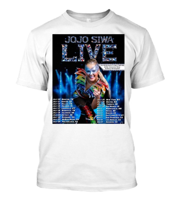JoJo Siwa Live Tour 2025 Dates And Cities List Featuring Sparkling Costume And Interactive Experience T-Shirt