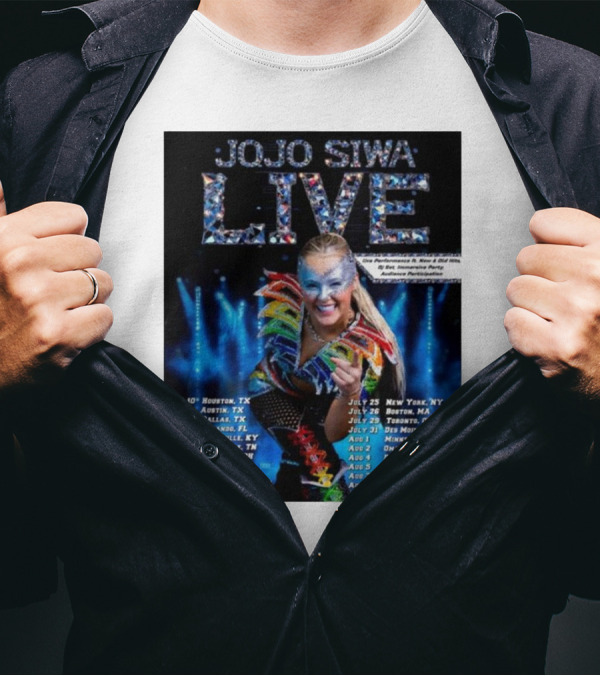 JoJo Siwa Live Tour 2025 Dates And Cities List Featuring Sparkling Costume And Interactive Experience T-Shirt