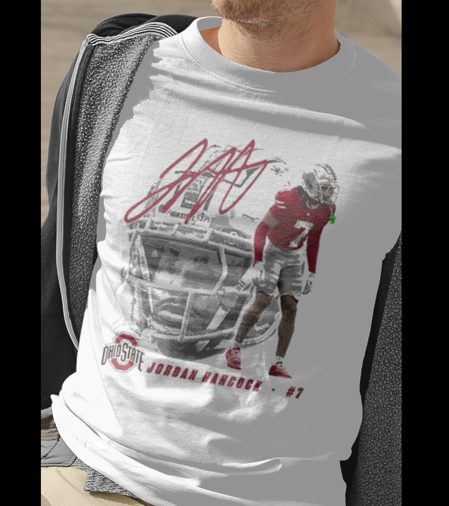 Ohio State Football Jordan Hancock #7 Player Signature T-Shirt