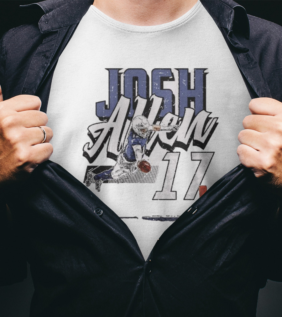 Josh Allen 17 Buffalo Bills Quarterback Dive T-Shirt