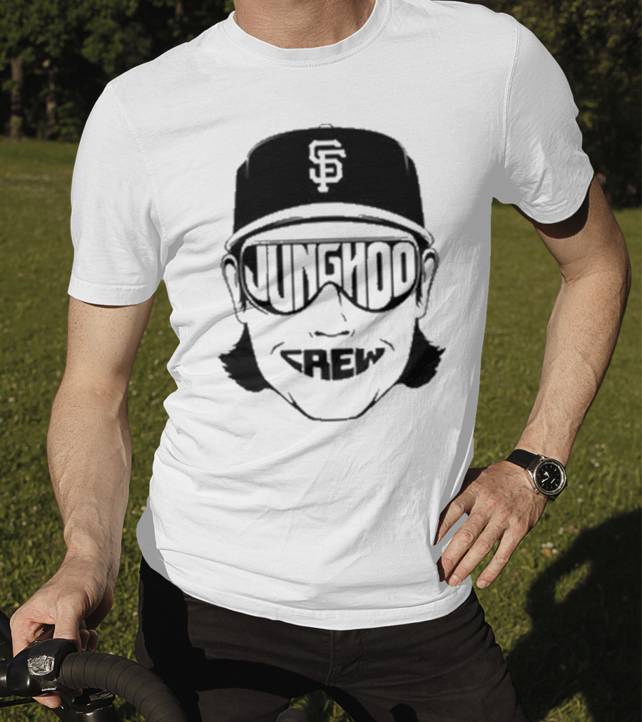 Jung Hoo Crew 2025 San Francisco Giants Baseball Cap And Sunglasses T-Shirt