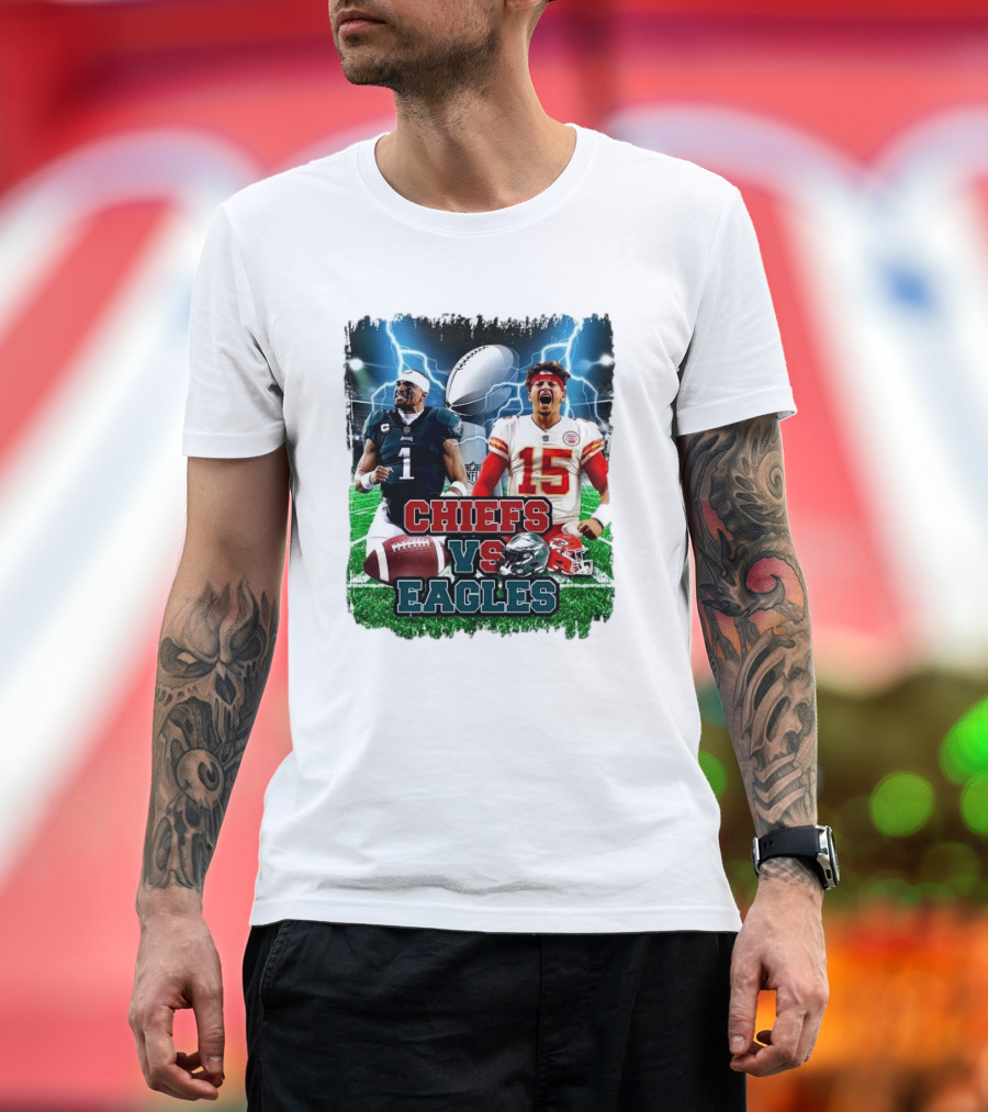CHIEFS VS EAGLES Patrick Mahomes Jalen Hurts Super Bowl LIX T-Shirt