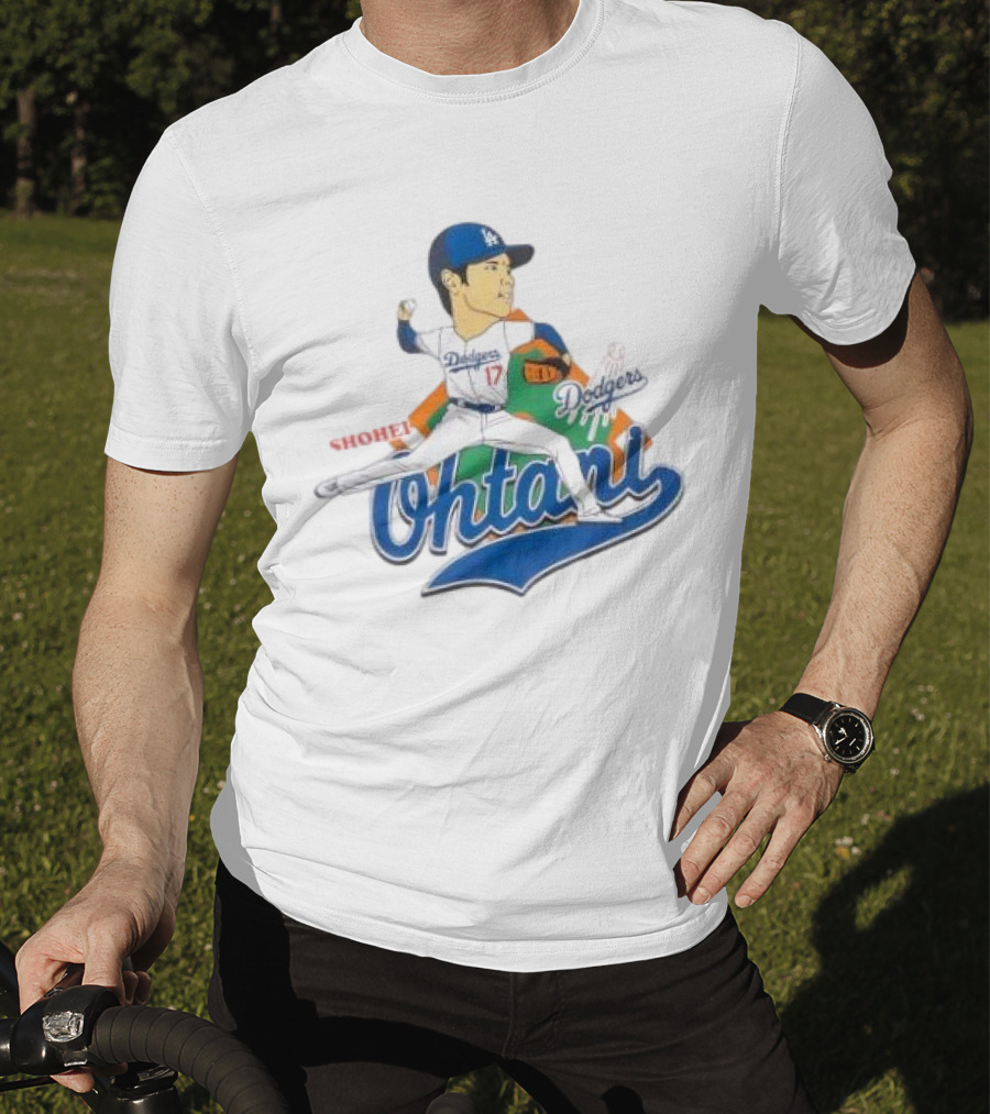 Los Angeles Dodgers Shohei Ohtani Cartoon Player Dodgers Ohtani T-Shirt