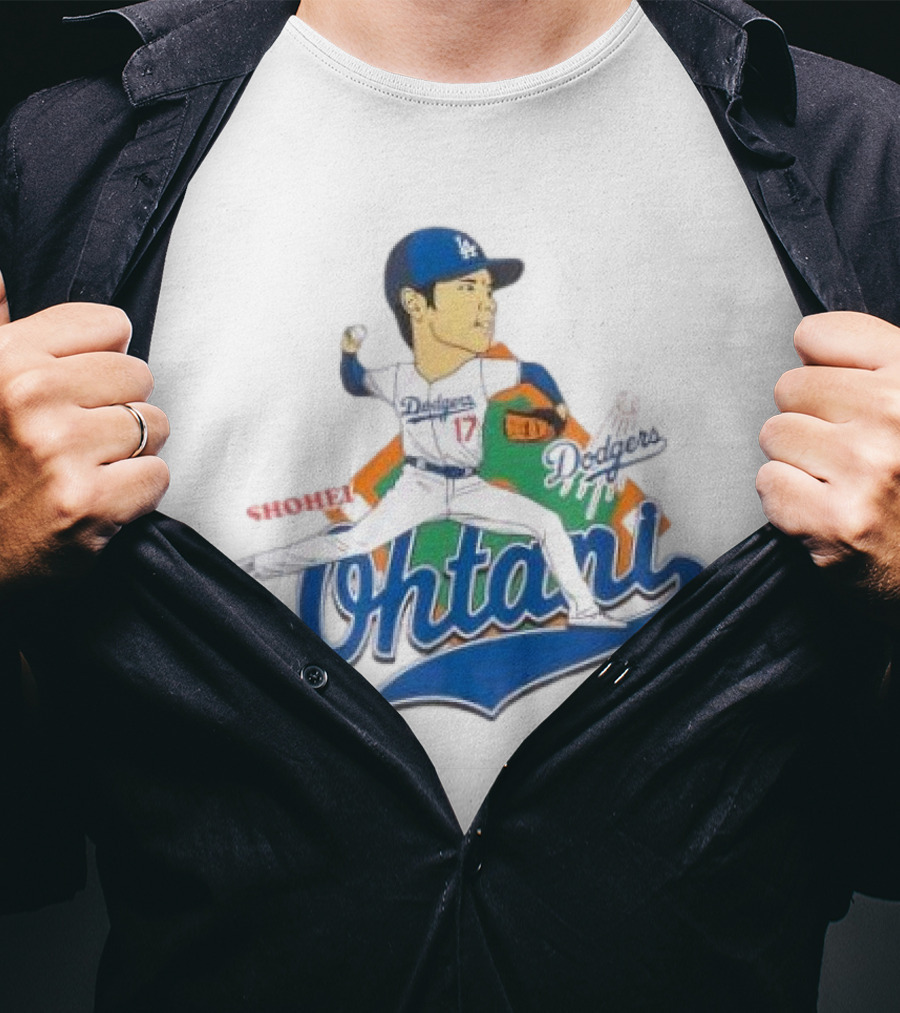 Los Angeles Dodgers Shohei Ohtani Cartoon Player Dodgers Ohtani T-Shirt