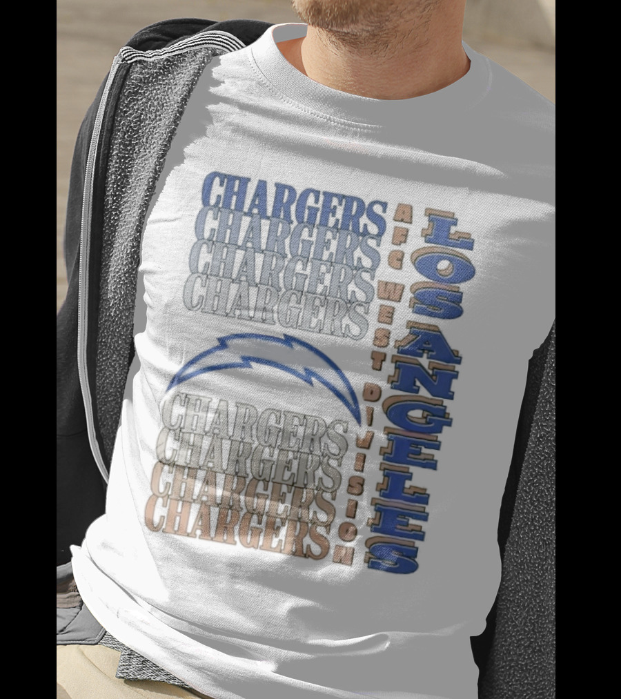 Los Angeles Chargers AFC West Division Chargers Bolt T-Shirt