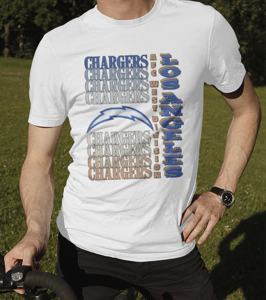 Los Angeles Chargers AFC West Division Chargers Bolt T-Shirt