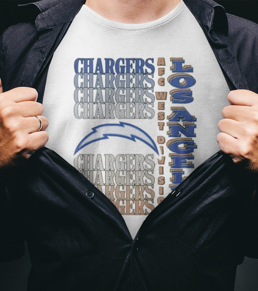 Los Angeles Chargers AFC West Division Chargers Bolt T-Shirt