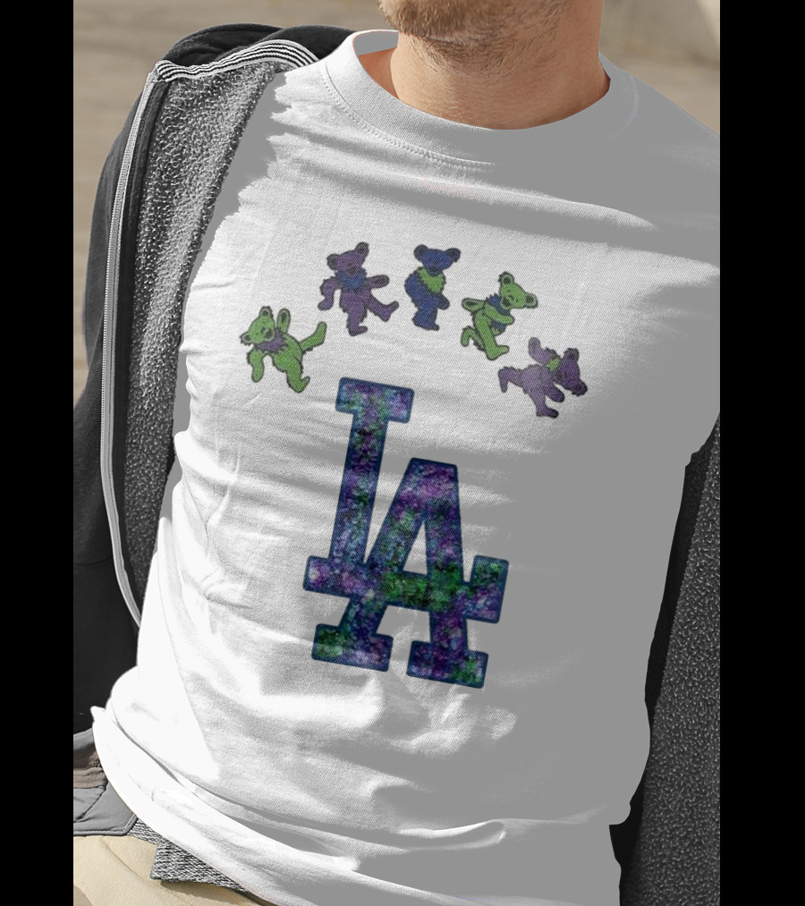 Los Angeles Dodgers Grateful Dead Night 2025 LA Logo Dancing Bears T-Shirt