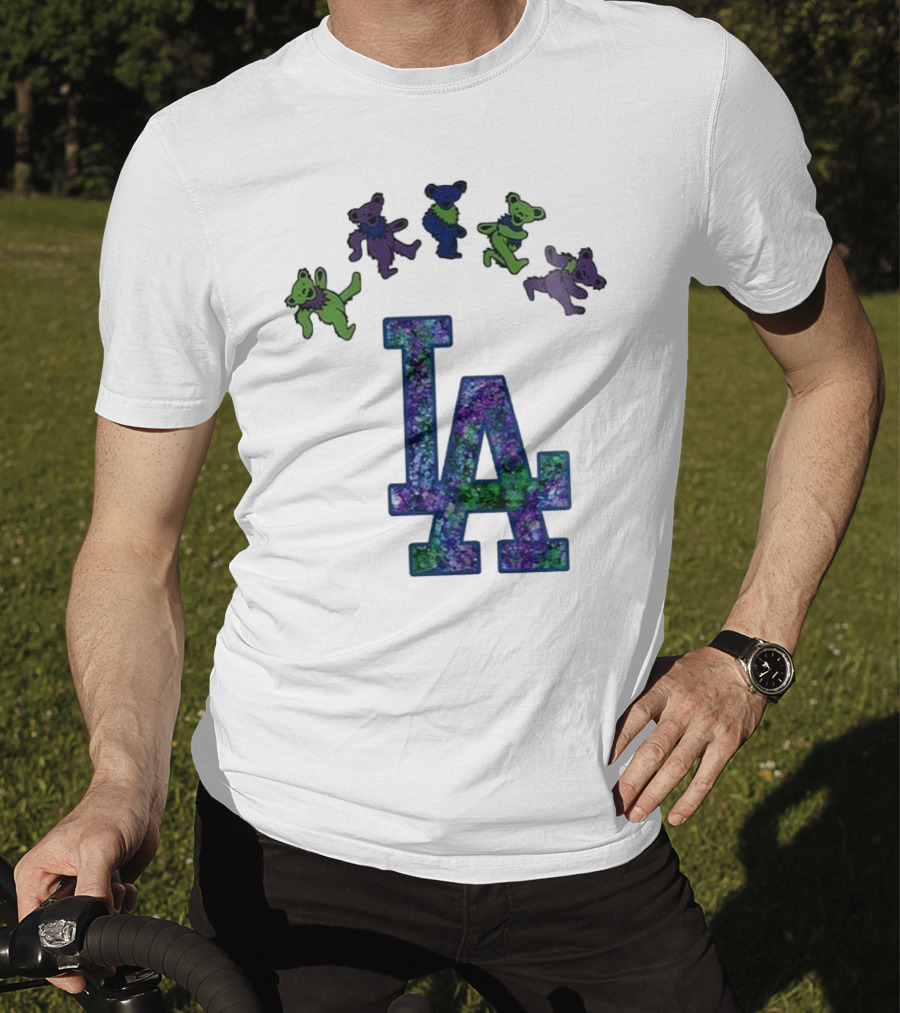 Los Angeles Dodgers Grateful Dead Night 2025 LA Logo Dancing Bears T-Shirt