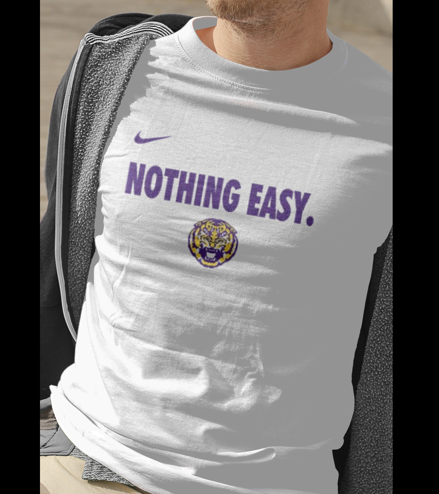 Nike LSU Tigers Nothing Easy Tiger Head T-Shirt